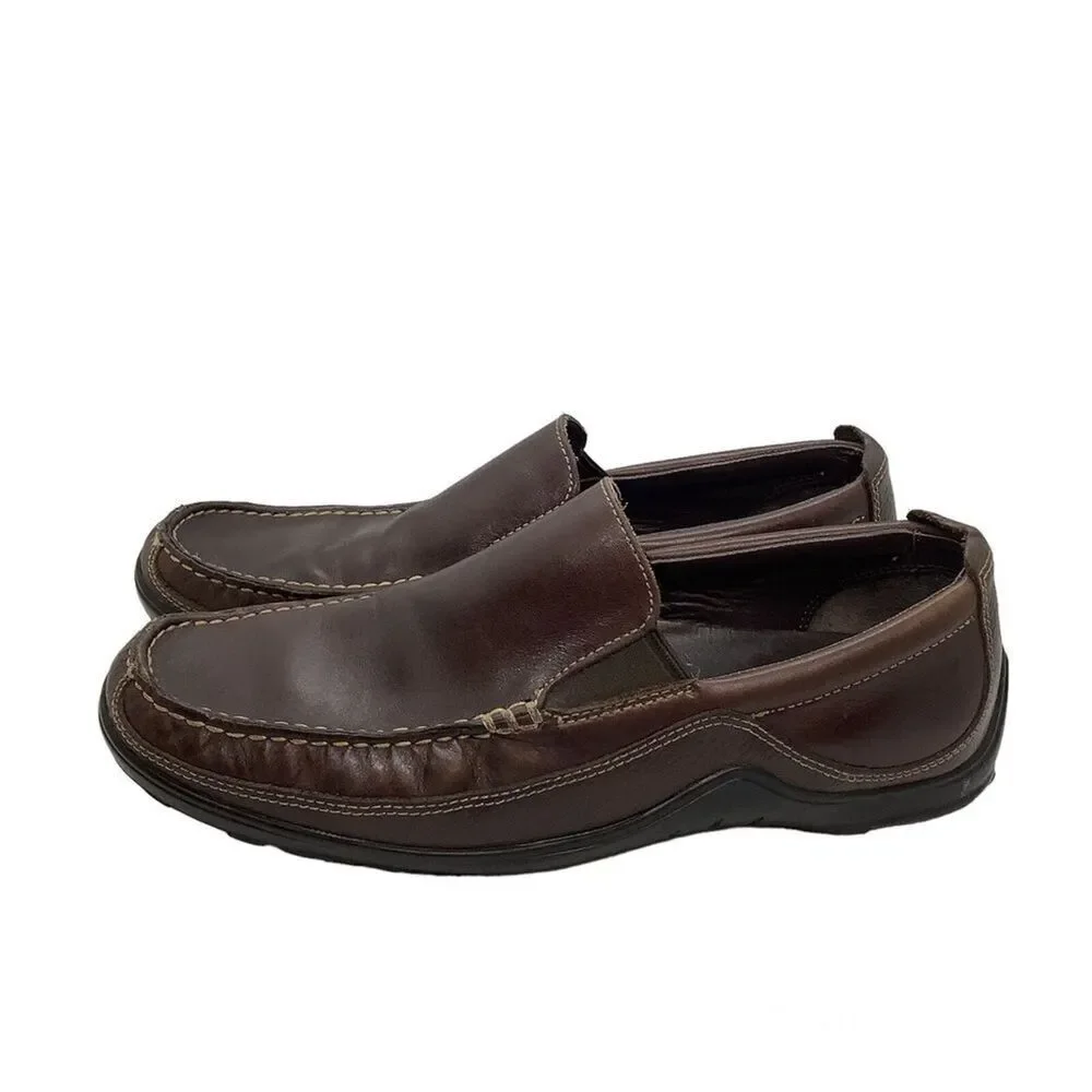 Cole Haan Slip On Venetian Loafer Shoes Mens 9.5M Brown Leather Driving‎ TUCKER